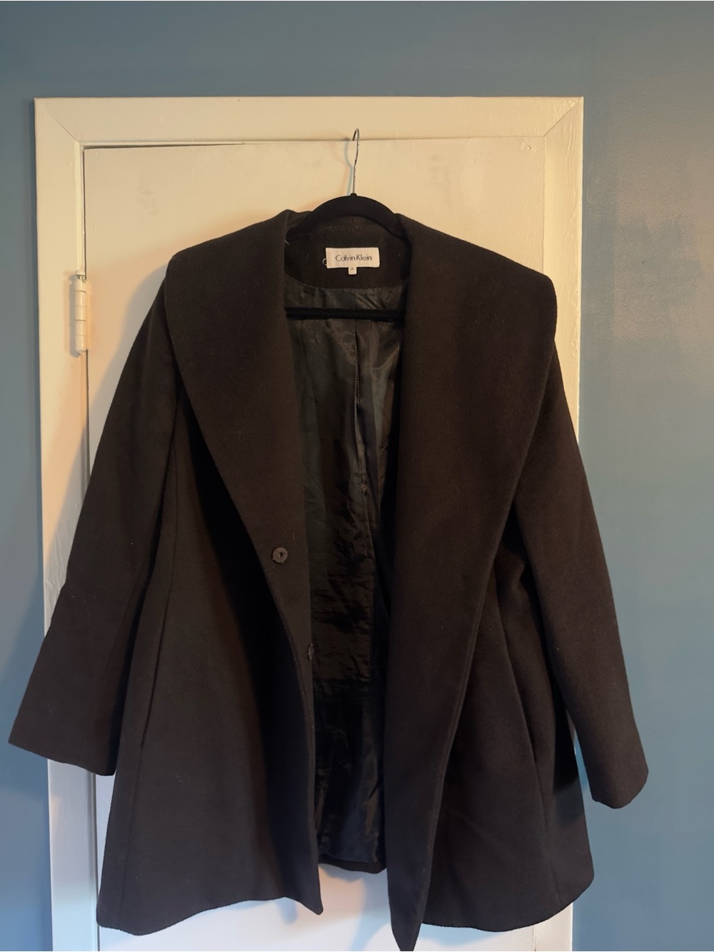 Calvin Klein Women's Wool Pea Coat in Dark Brown